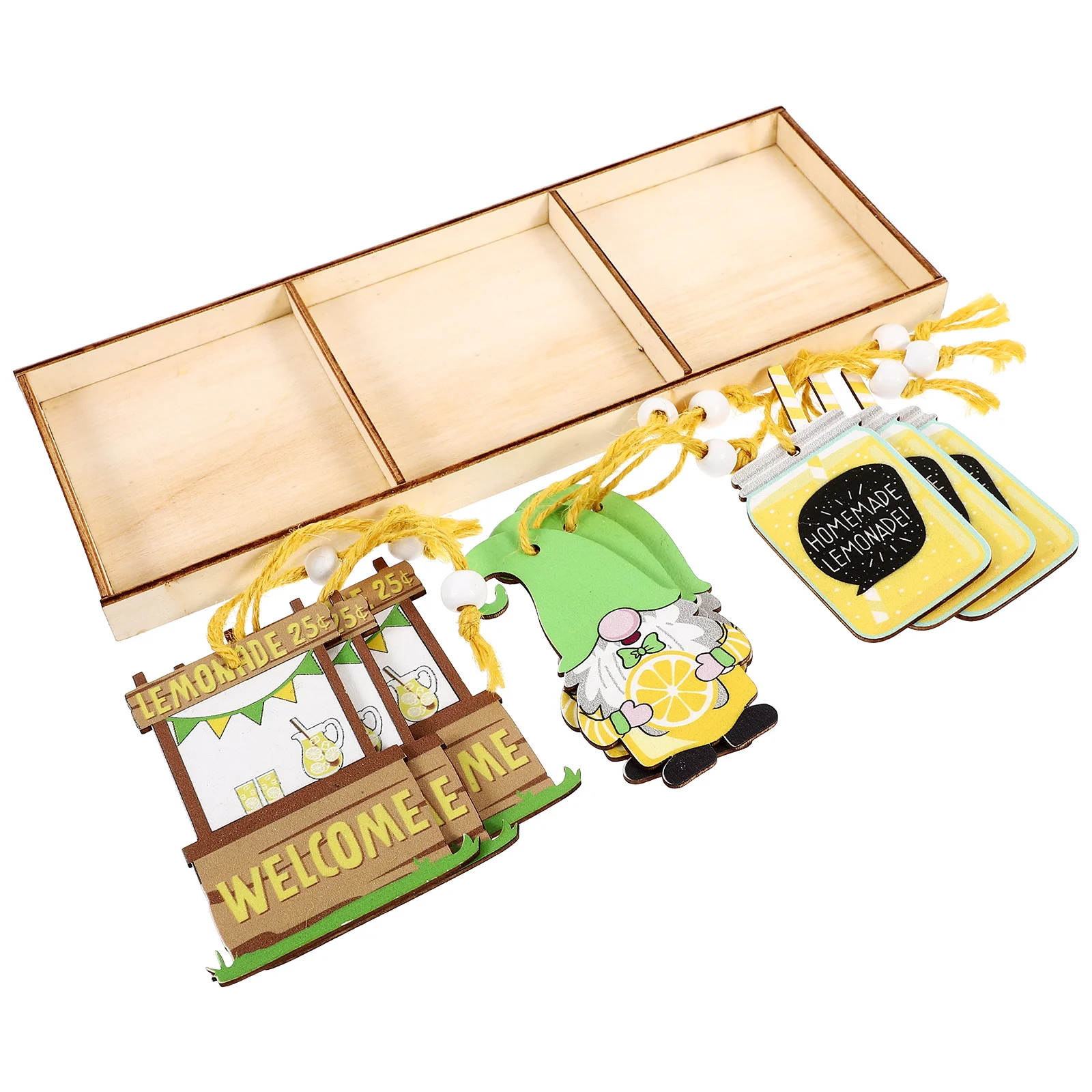 

Lemon Wood Pendant Gnome Cutouts Pendants Decors Wooden Slices Wall Hanging Pendents Gnome-shape Chips Wood Serving Tray