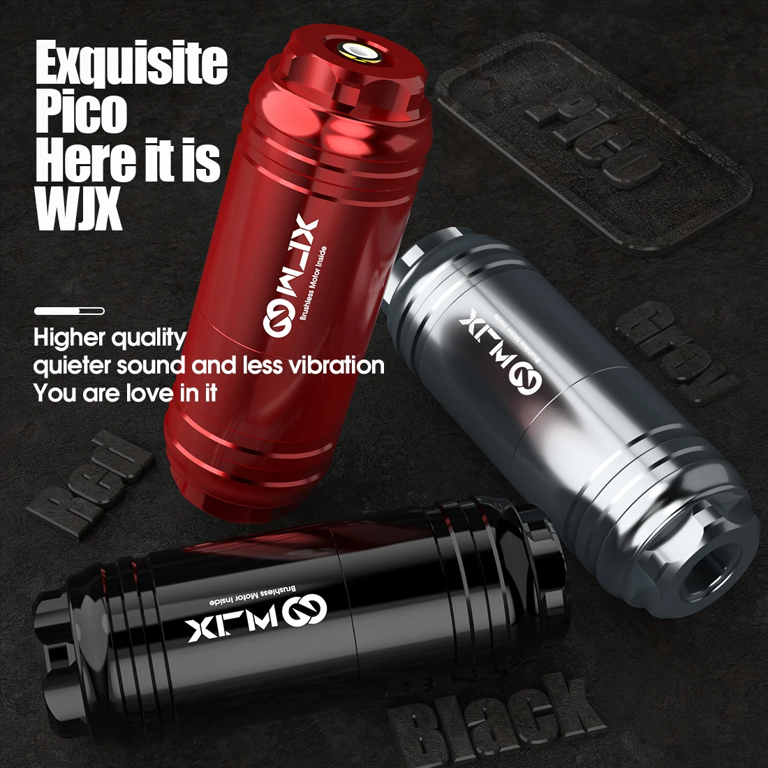 

WJX PICO Rotary Tattoo Pen Machine Mast Brushless Sensor Motor Unique Hall Sensor Machine Pen RCA Interface Tools Body Art