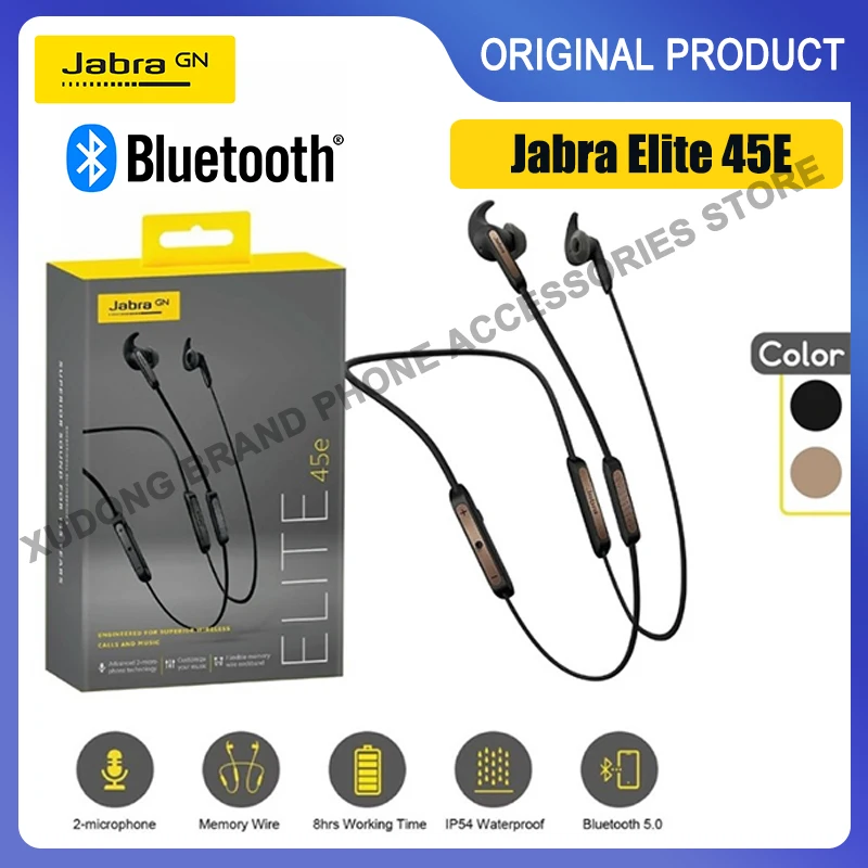 

Original Jabra Elite 45e Alexa Enabled Earphone Wireless Bluetooth Headphones Sport Headset Noise Canceling IP54 Waterproof Mic