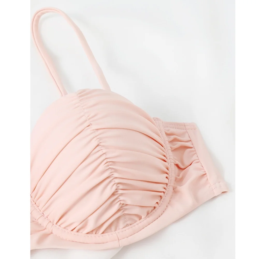 Рисунок 5 - Однотонное Плиссированное бикини с высокой талией