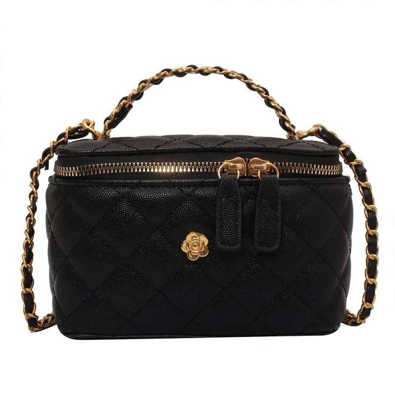 

Box Mini Leather Chain Handbags and Purses for Women 2022 Summer Trendy Brand Designer Cute Totes Brand Shoulder Crossbody Bag