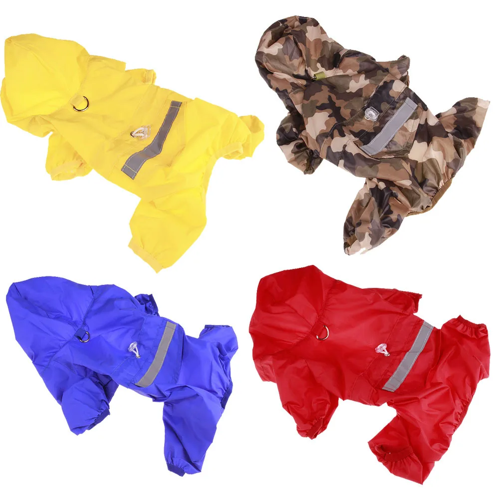 

Dog Clothes Cat Dog Waterproof Raincoat Jumpsuit Reflective Hooded Puppy Dog Rain Coat Outdoor Clothes Chubasquero Para Perros
