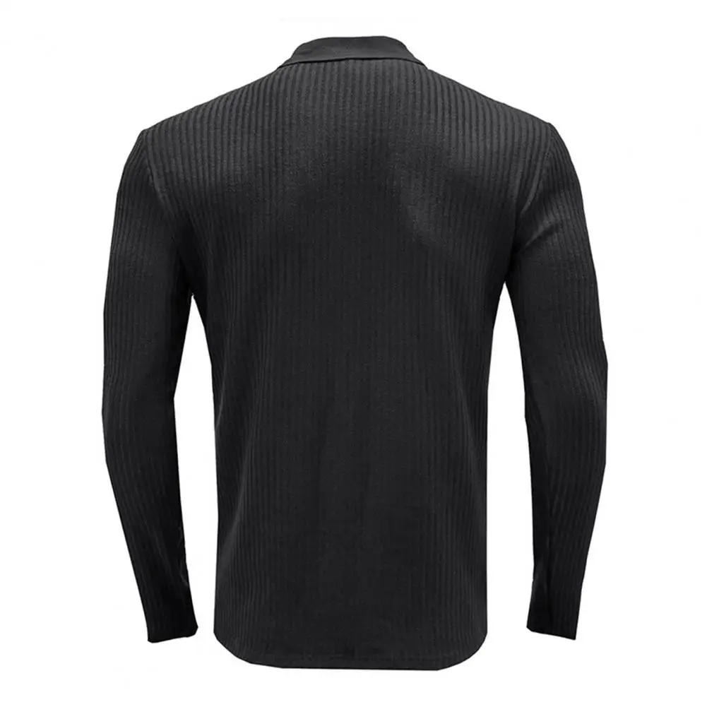 

Turn-down Collar Anti-pilling Long Sleeves Loose Type Summer Tops Male Garment