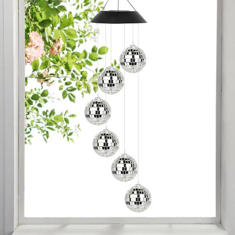 

Disco Mirror Ball Lamp Disco Ball Lights Solar Chime For Outside Waterproof Solar Powered Wind Chime Hang Light For Outside