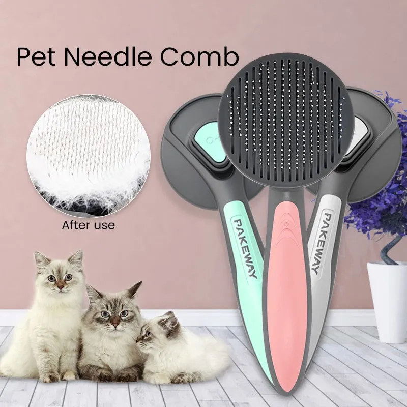 

Cat Comb Dog Comb Hair Removes Pet Grooming Hair Cleaner Special Needle Brush Self Cleaning Pet Brush Cat Supplies