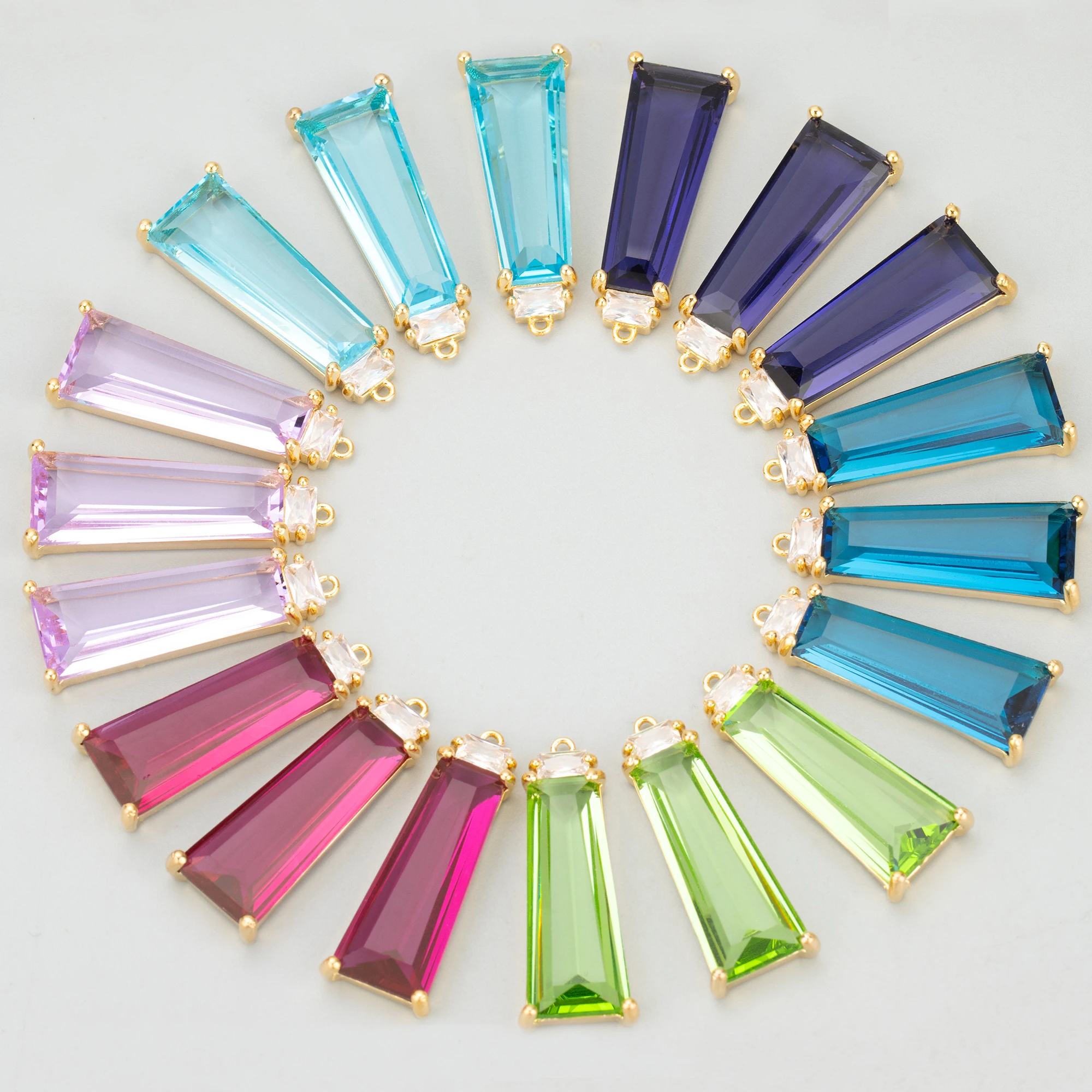 4 шт./партия подвески для ювелирных изделий из меди и стекла