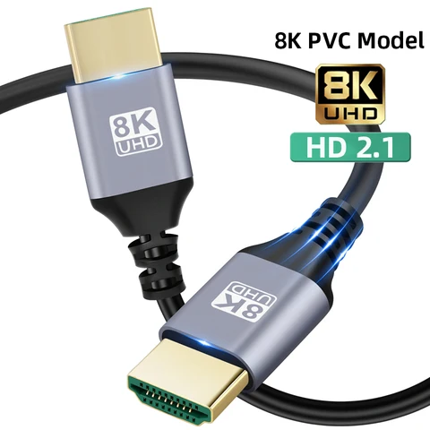 Кабель AIXXCO HDMI совместимый с 2,1 HD шнур 8K 60 Гц 4K 120 Гц 48 Гбит/с ARC Ultra High Speed HDR для HD ТВ ноутбука проектора PS4 PS5