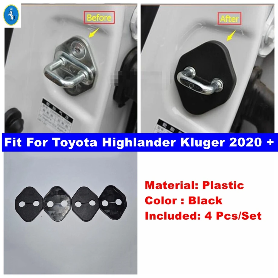 

Автомобильный внутренний дверной замок, пряжка, защитный чехол, пластиковый для Toyota Highlander/Kluger 2020 2021 2022 2023 2024, аксессуары для интерьера