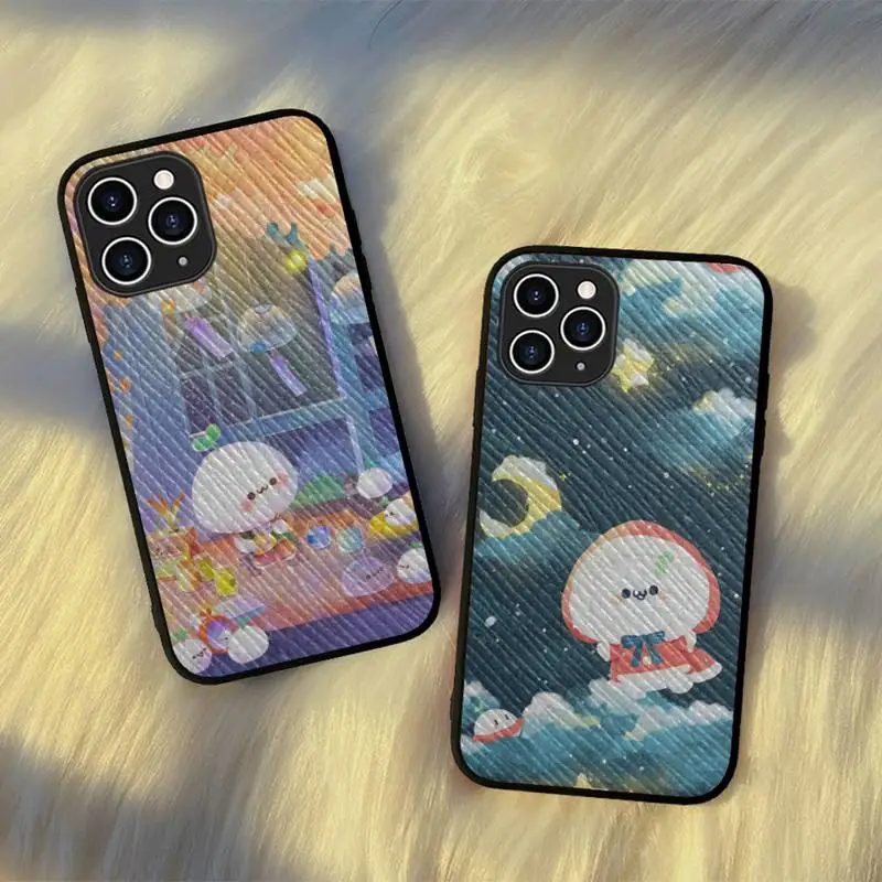 

CUTE Budding Pop Phone Case Hard Leather Case for iPhone 11 12 13 Mini Pro Max 8 7 Plus SE 2020 X XR XS Coque