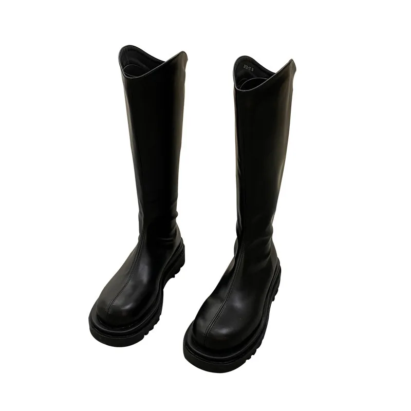 2022 Platform Women Short Boots Woman Thick Sole Heels Ankle Knee-high Boots Ladies Fashion Non-slip Booties Autumn Winter Boots