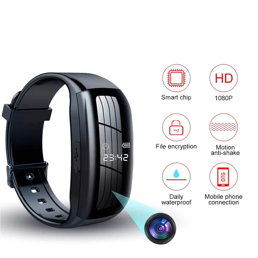 

Mini Camera 1080P DV Professional 8G Audio Digital Voice Video Recorder Small Micro Sound Home Dictaphone Wristband Noise