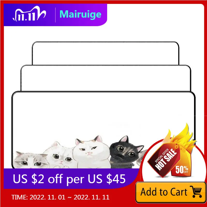 

Mairuige 900x40 0 мм большой размер милый кот Аниме Коврик для мыши Блокировка края игровой коврик для мыши Коврик для мыши планшеты ноутбук офисны...