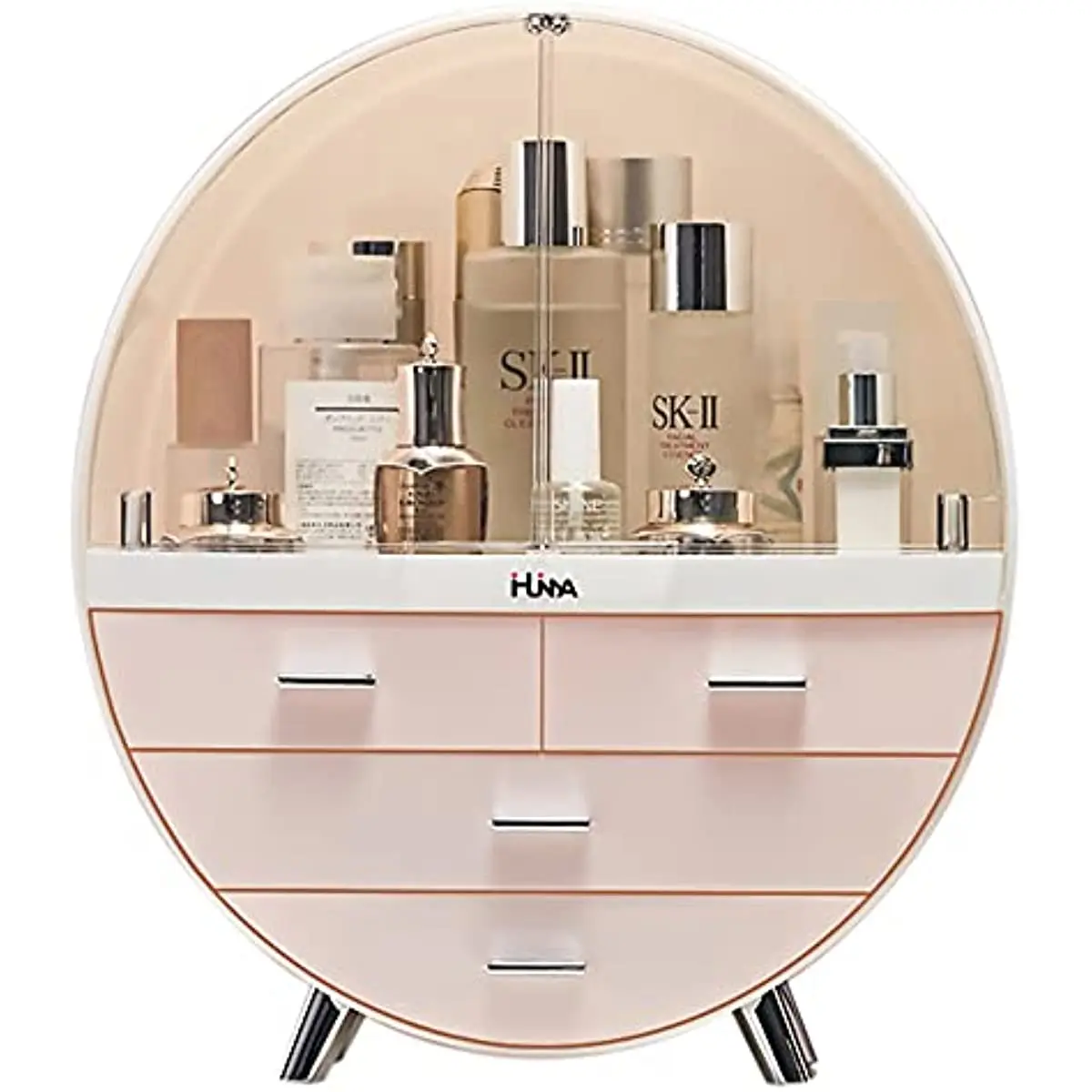 

Ihuiniya Large Makeup Organizer Box for Vanity, Dustproof and Waterproof,Suitable for Bathroom , Bedroom Dresser