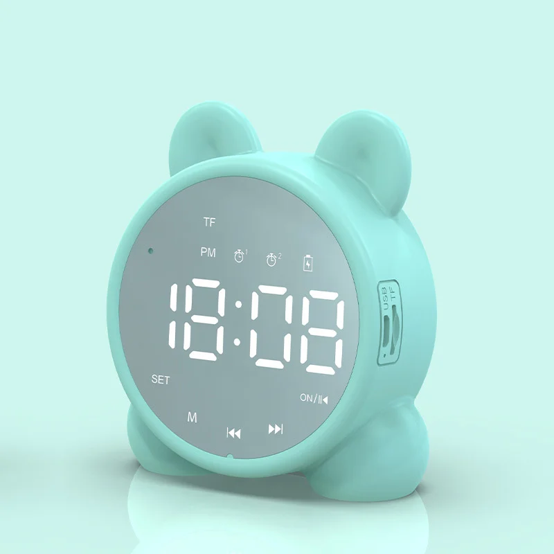 

Bluetooth Alarm Clock Children's Speaker Candy Color Mini Wireless Stereo Surround Sound Box Digital Display Wake-up Speaker Hot