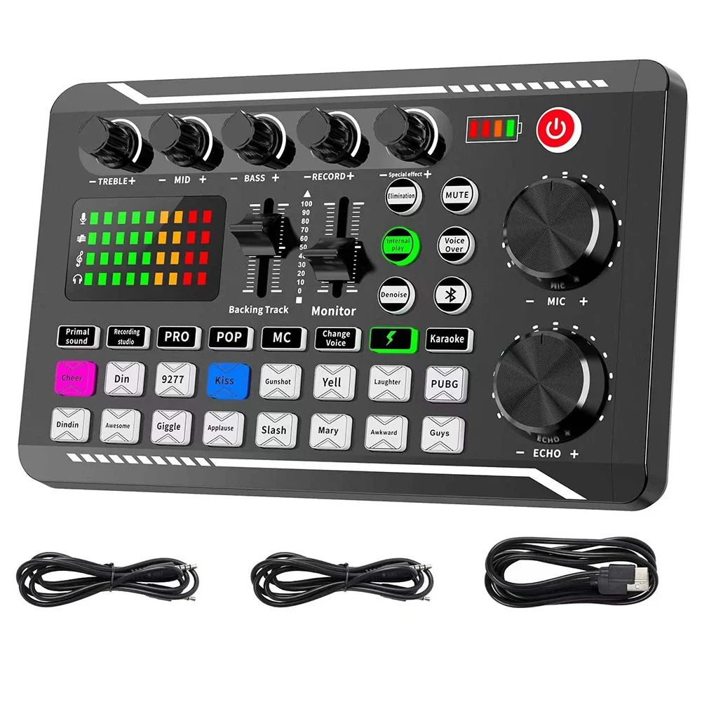 

Audio Mixer,Live Sound Card and Audio Interface with DJ Mixer Effects and Voice Changer,Podcast Production Studio