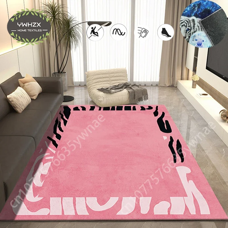 

Nordic Felt Carpet Bedroom Area Rugs Non Slip Door Mat for Pink Room Decoration Sofa Coffee Table Bedside Hallway Washable Mats