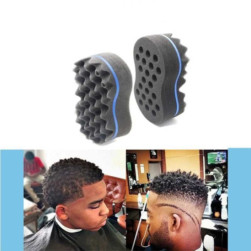 

Double Sided Curling Sponge Brush African Magic Curly Hair Comb Styling Pyramid Type Porous Side Braid Hair Twist Tool