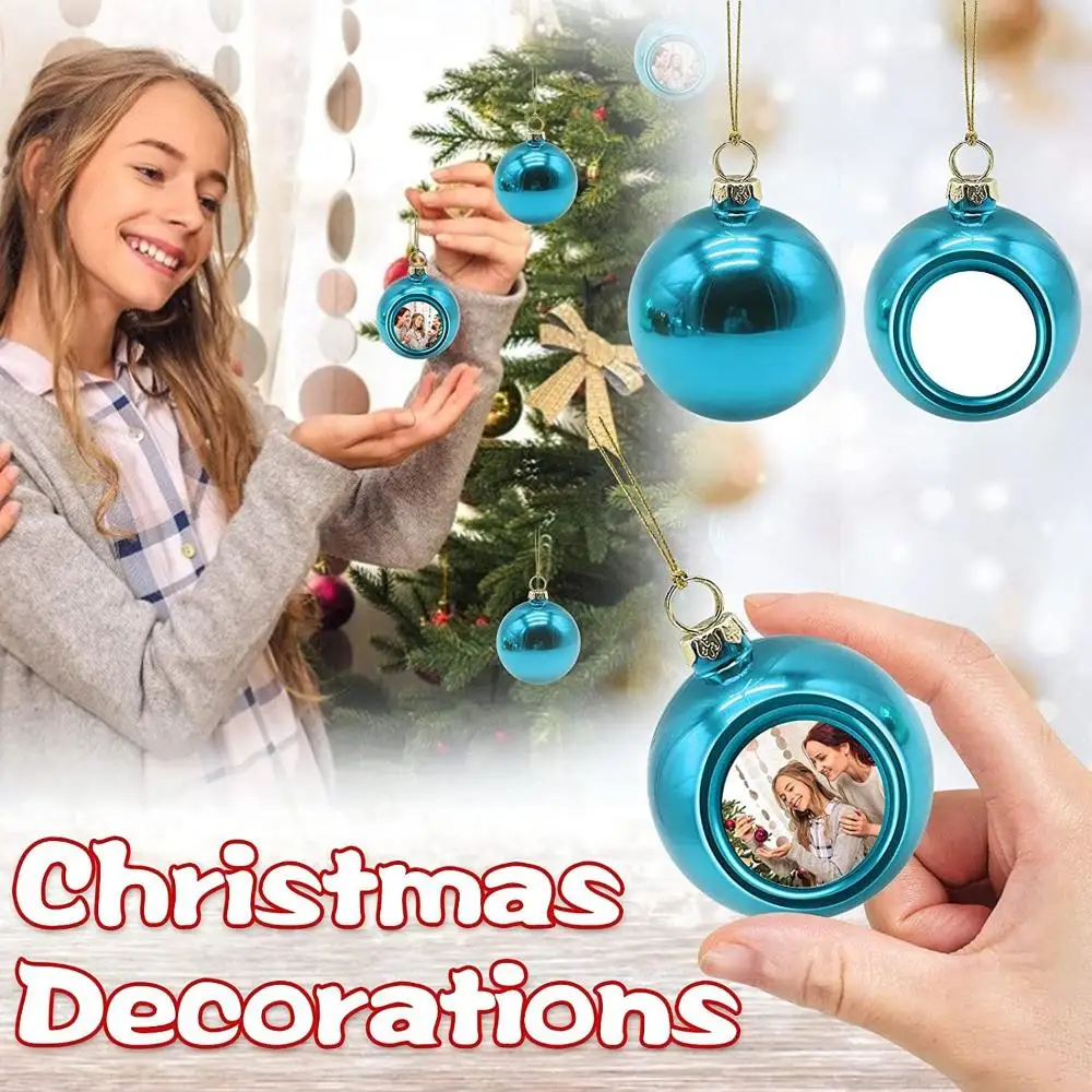 

Party Decorations with Hanging Loop Shatterproof Fillable Baubles DIY Heat transfer Photo Christmas Ball Ornaments Xmas Tree