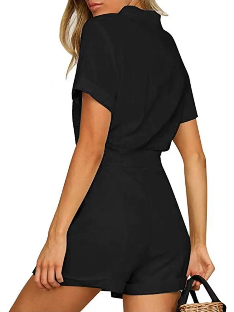 Новое поступление 202 женский летний комбинезон в стиле бохо на пуговицах