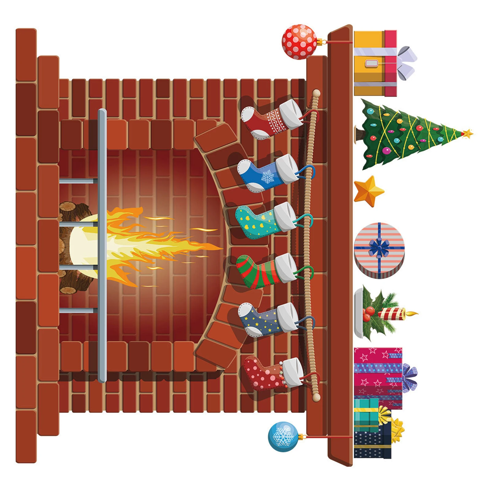 

Рождественские Переводные картинки для окон камина из экологически чистого ПВХ Премиум-качества для дома, офиса, магазина