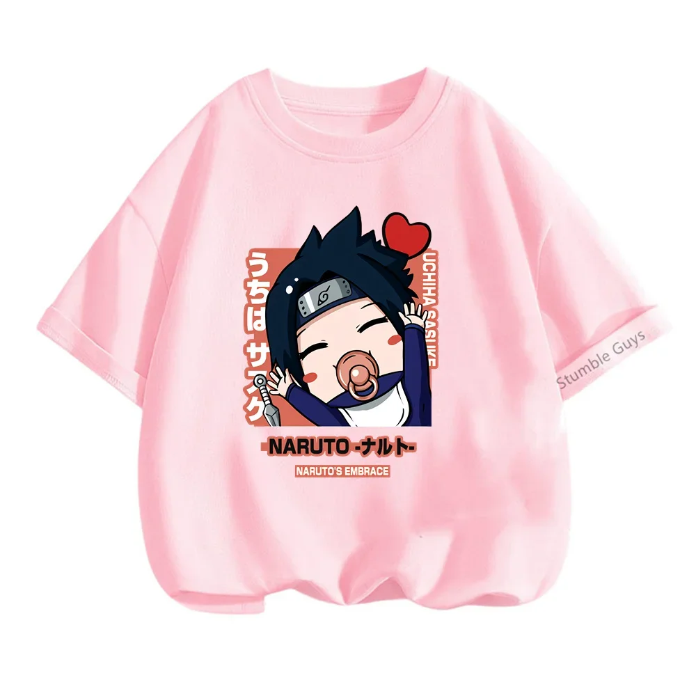 Модная детская футболка с принтом Narutos для мальчиков и девочек Yuzhi Bo Sasuke одежда