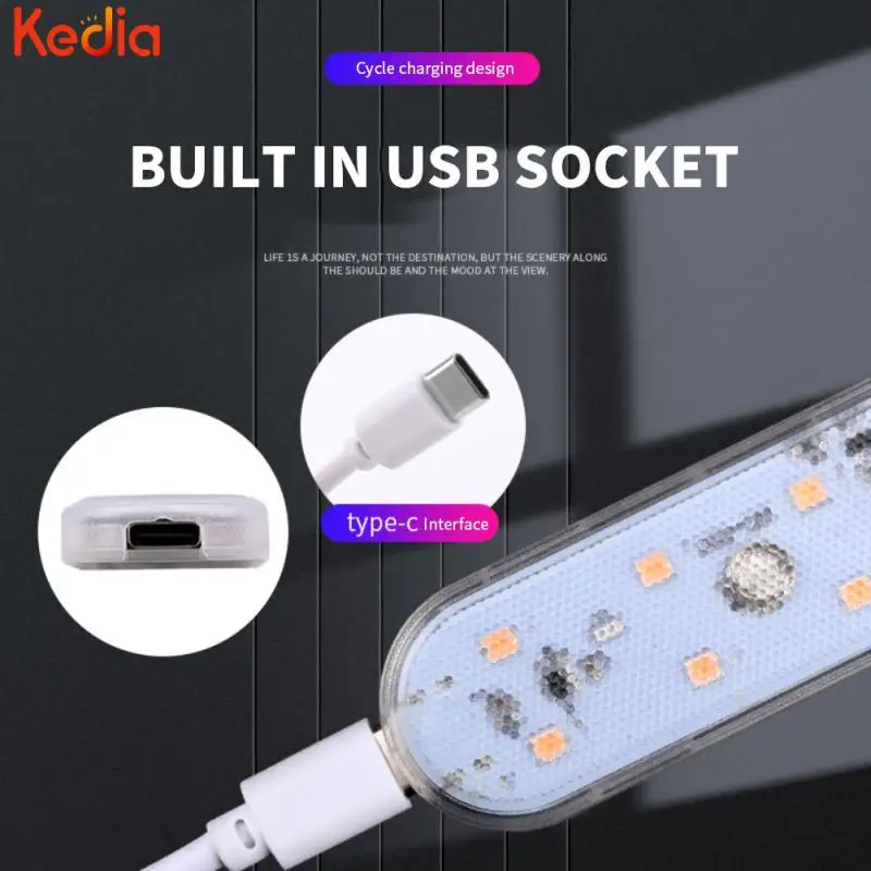 

Chargeable Car Styling Night Light Mini Finger Touch Sensor Car Interior Accessories 8led Usb Decorative Lamp Roof Magnet