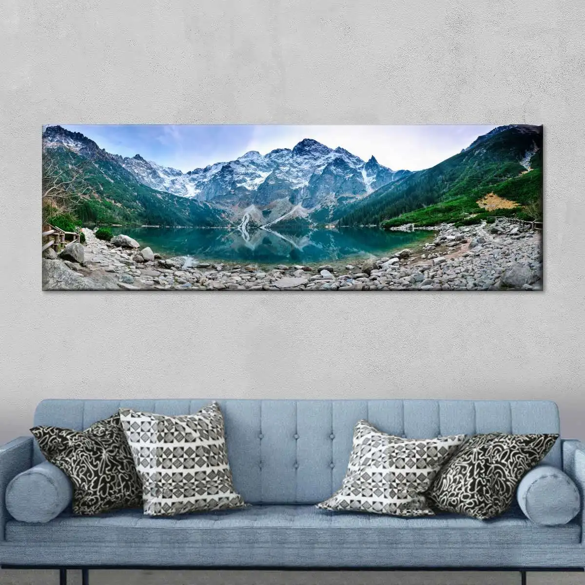 

Morskie Oko Lake Panoramic Canvas Print Painting Poster Home Decor Wall Art Decoration Picture For Living Room Sofa