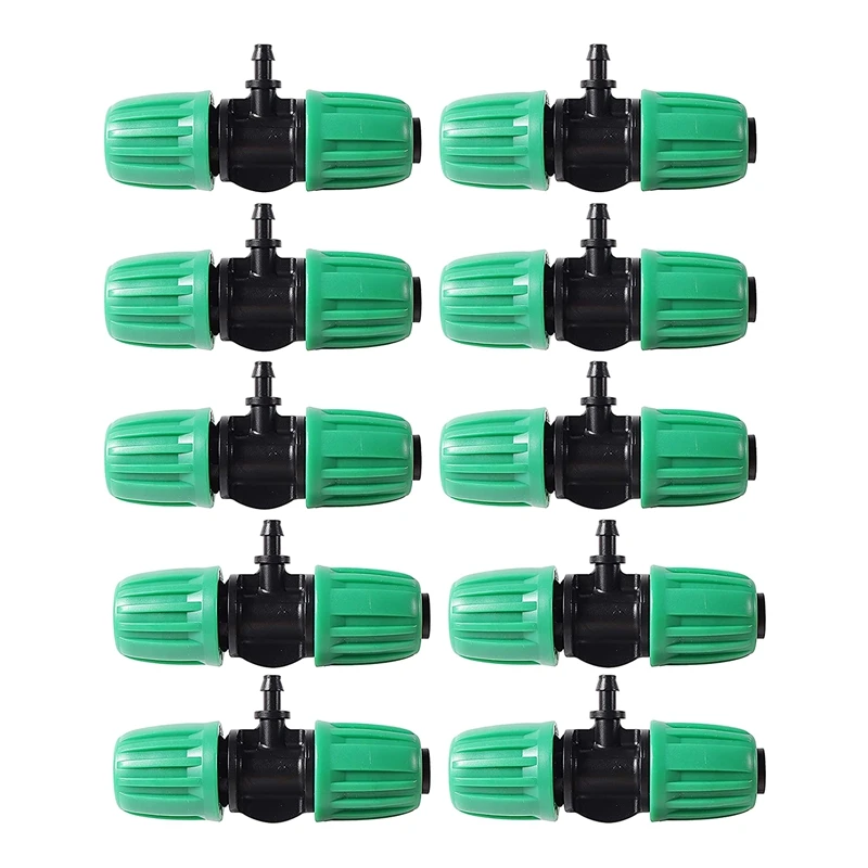 

10 Pcs Barbed Tee 1/2 Inch Tubing (1/2Inch ID) 16Mm To 1/4 Inch Irrigation Tube Anti-Drop Fitting (Fits 13Mm ID/4Mm ID)