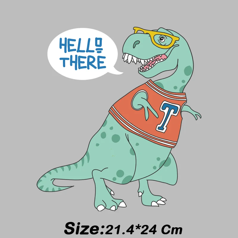 Мультяшный милый рисунок маленького динозавра аппликации для глажки одежды