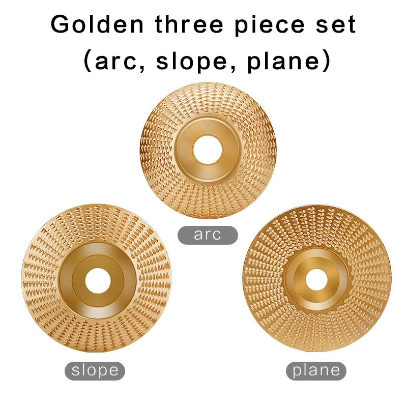 3pcs/Set Wood Grinding Polishing Wheel Rotary Disc Sanding Wood Carving Tool Abrasive Disc Tools for Angle Grinder 4 Inch Bore