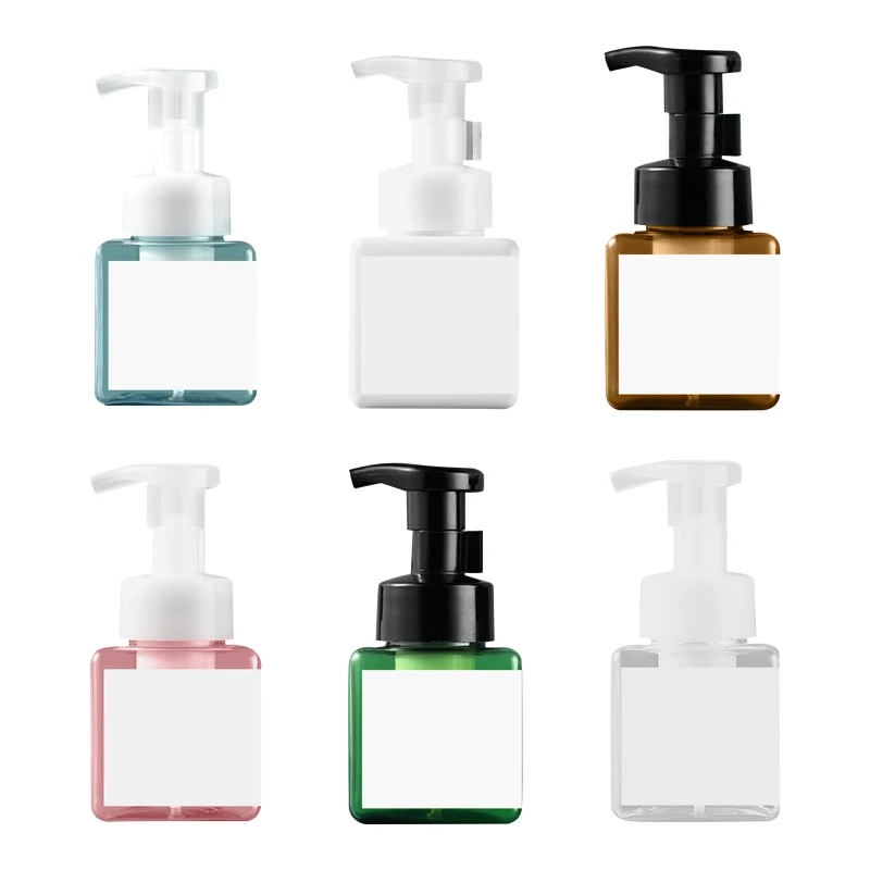 

27RE Portable Foam Bottle Liquid Dispenser 250ml Empty Pump Press Shampoo Bottles for Body Wash Lotion Face Clean Cream Bathroom