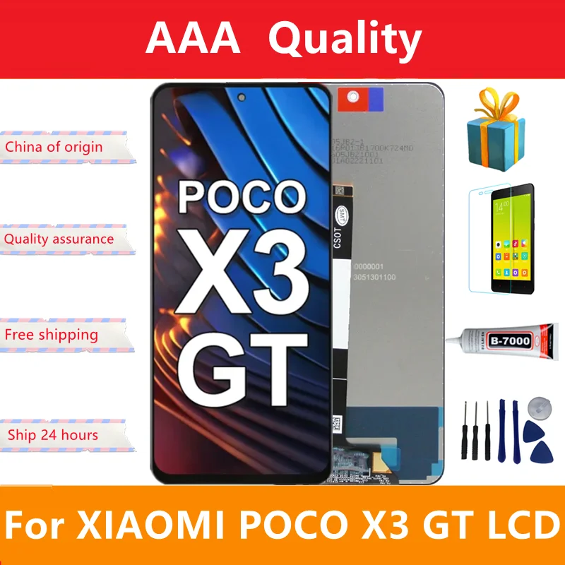 

6.6'' New Original Display For Xiaomi POCO X3 GT 21061110AG LCD Display Touch Screen Digitizer For POCO X3GT Screen With Frame