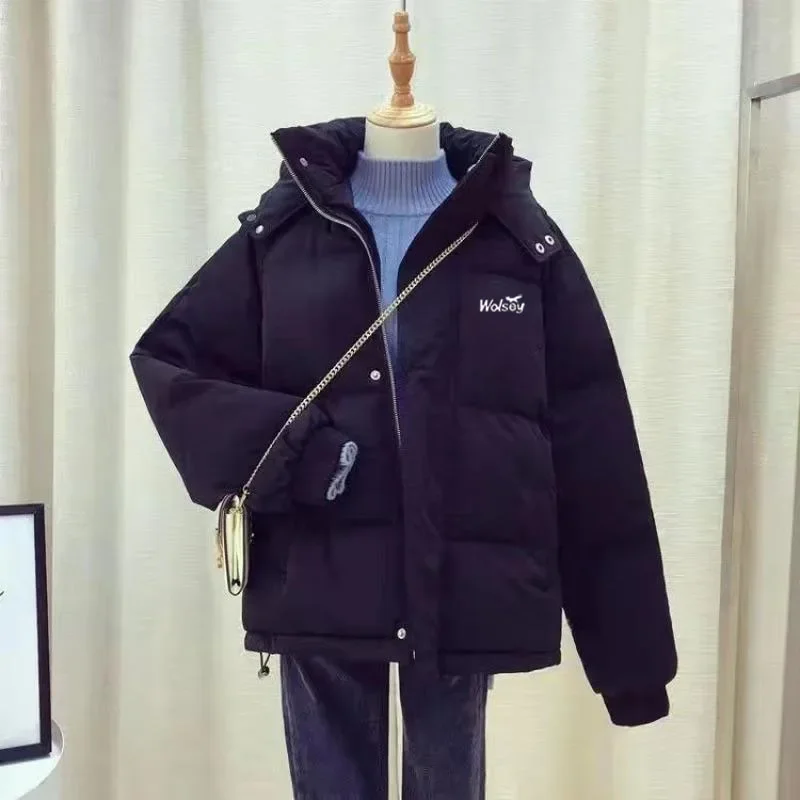

Женское пальто для гольфа, новинка 2023, зимнее хлопковое короткое Свободное пальто, утепленное пальто из хлопка