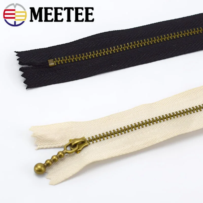 20pcs Meetee 3# Bronze Metal Zippers 15/20/30/40cm Closed-end Auto-lock Zip for Bags Purse Clothing Pocket Sewing Accessories | Дом и сад