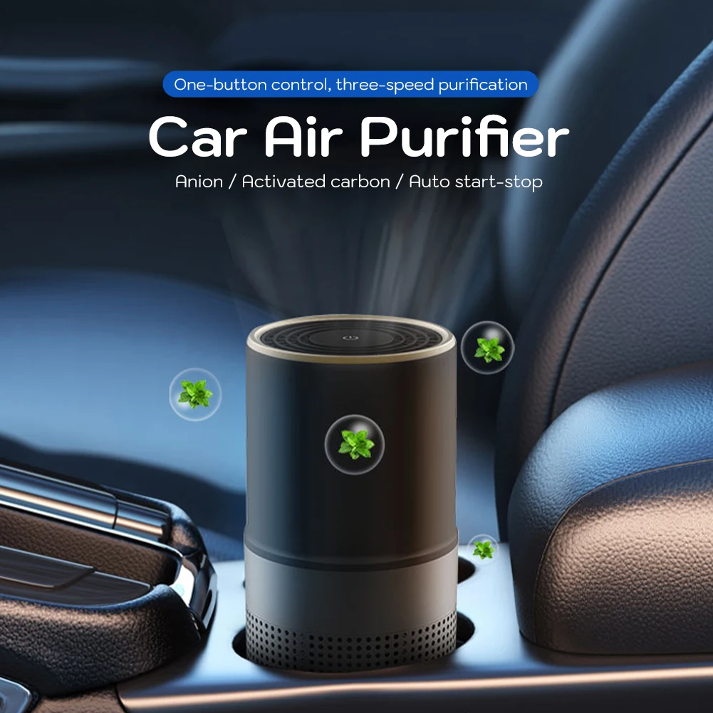 

Small Air Purifier Ionic Car Deodorizer HEPA Fresheners Filter Air Cleaner for Home, Car, Travel, Bedroom, Office Dropshipping