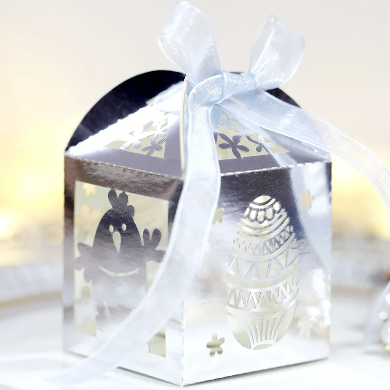 20 шт. бумажная новая Пасхальная коробка конфет полые яйца цыпленка Кролик Форма