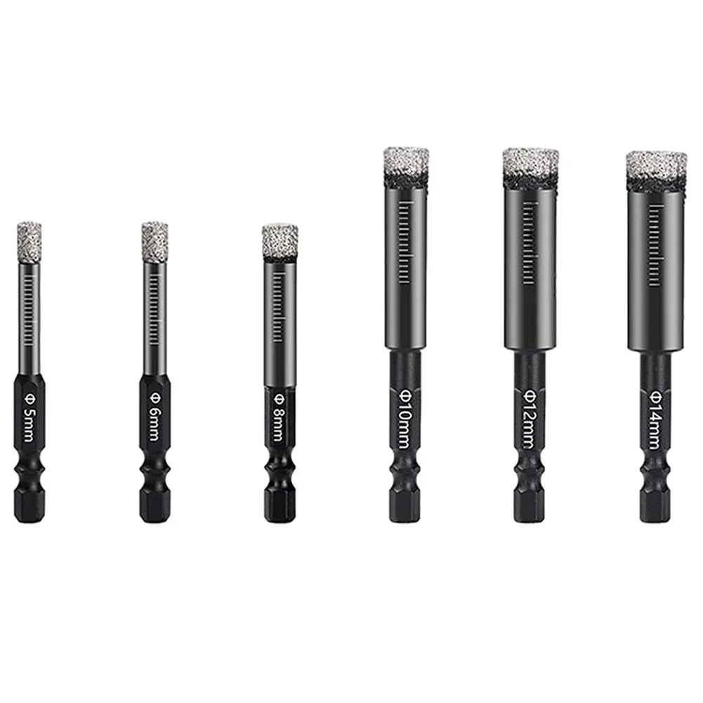 

6mm-12mm Dry Diamond Drilling Core Bits Hexagonal Shank Brazed Ceramic Tile Saw Cutter Drill Bits Hole Opener For Granite/Marble