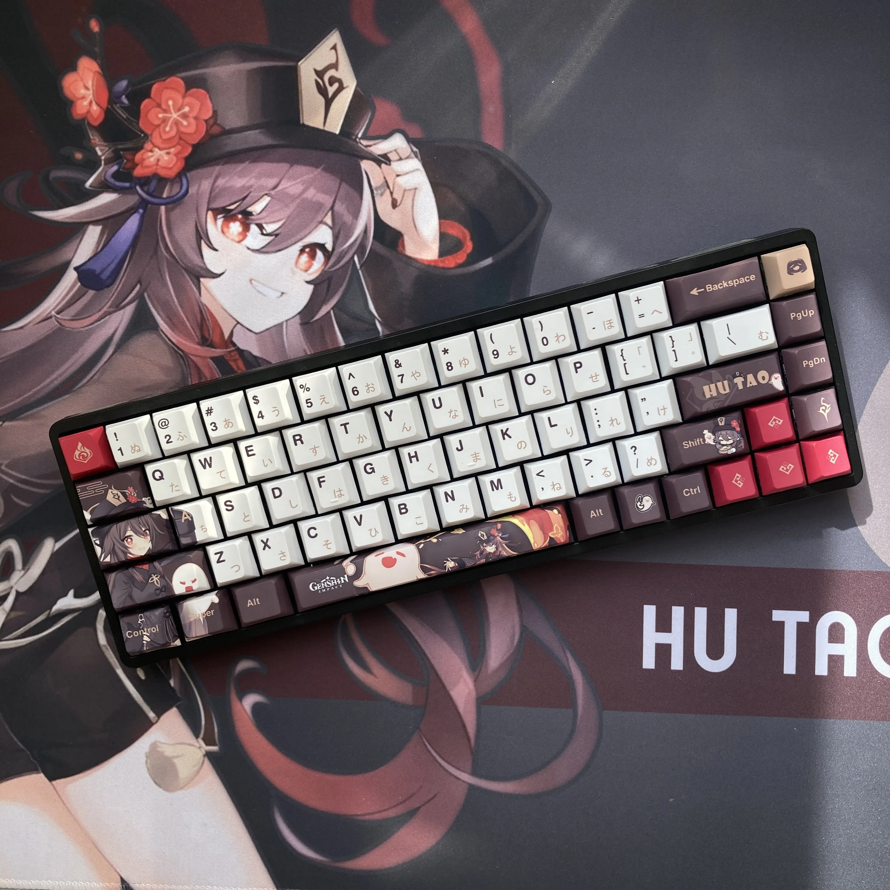 

TAF 128 Key Genshin Impact Cherry Profile Key Caps PBT Dye Sublimation Keycaps Adapting MX Axis Mechanical Keyboard 64 68 87 980