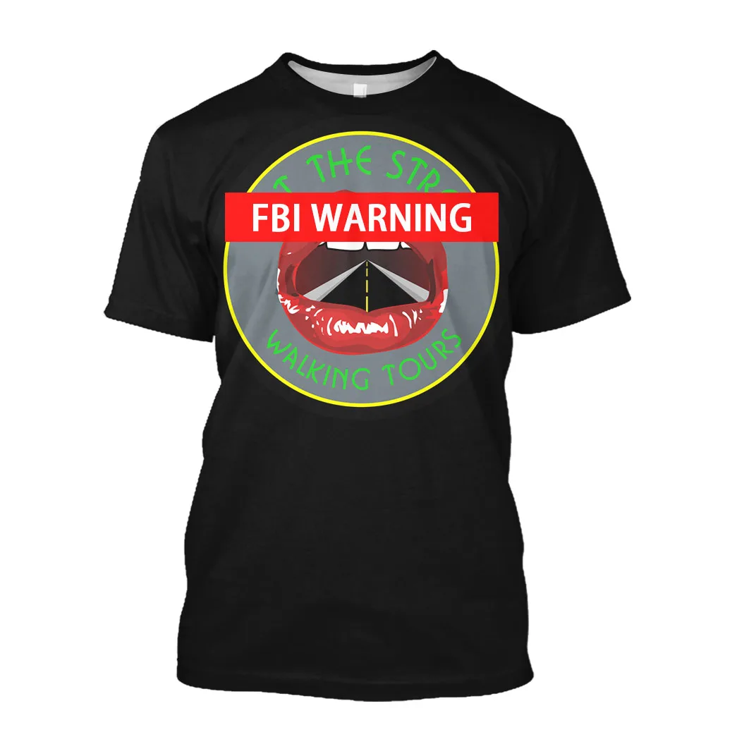 

Jumeast FBI WARNING 3D Graphic T Shirts USA Mouth Route Printed T Shirty Baggy Short Sleeve Jumpers Mesh Wide Streetwear Tops