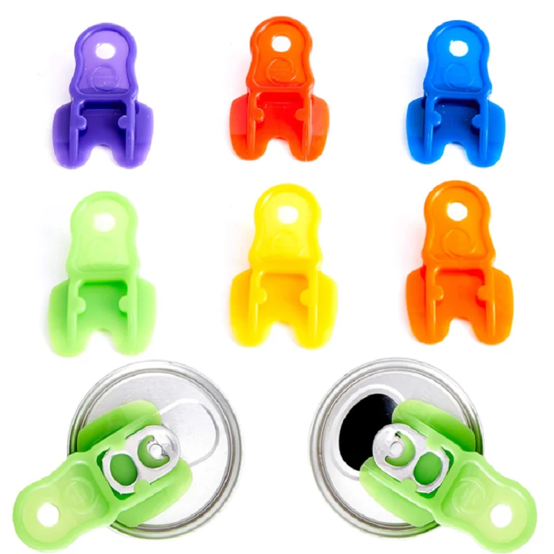 

Easy Can Opener Plastic Tab Can Openers for Pop Beer Coke Soda Drink Protector Anti Bug Fly Beverage Protects Random Color