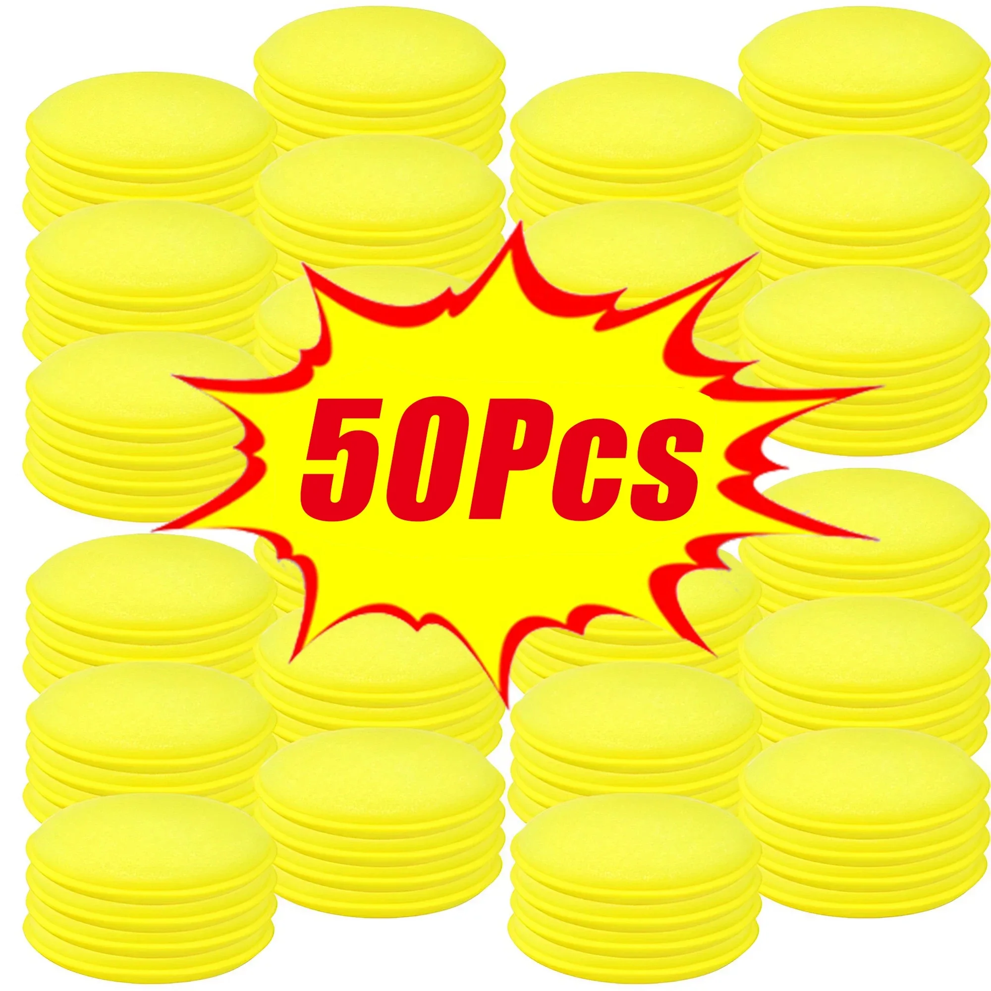 

50/100 шт. круглая автомобильная губка для восковой пены и полировки автомобиля, аппликатор высокой плотности, губка для чистки автомобиля, инструменты для красоты и чистки