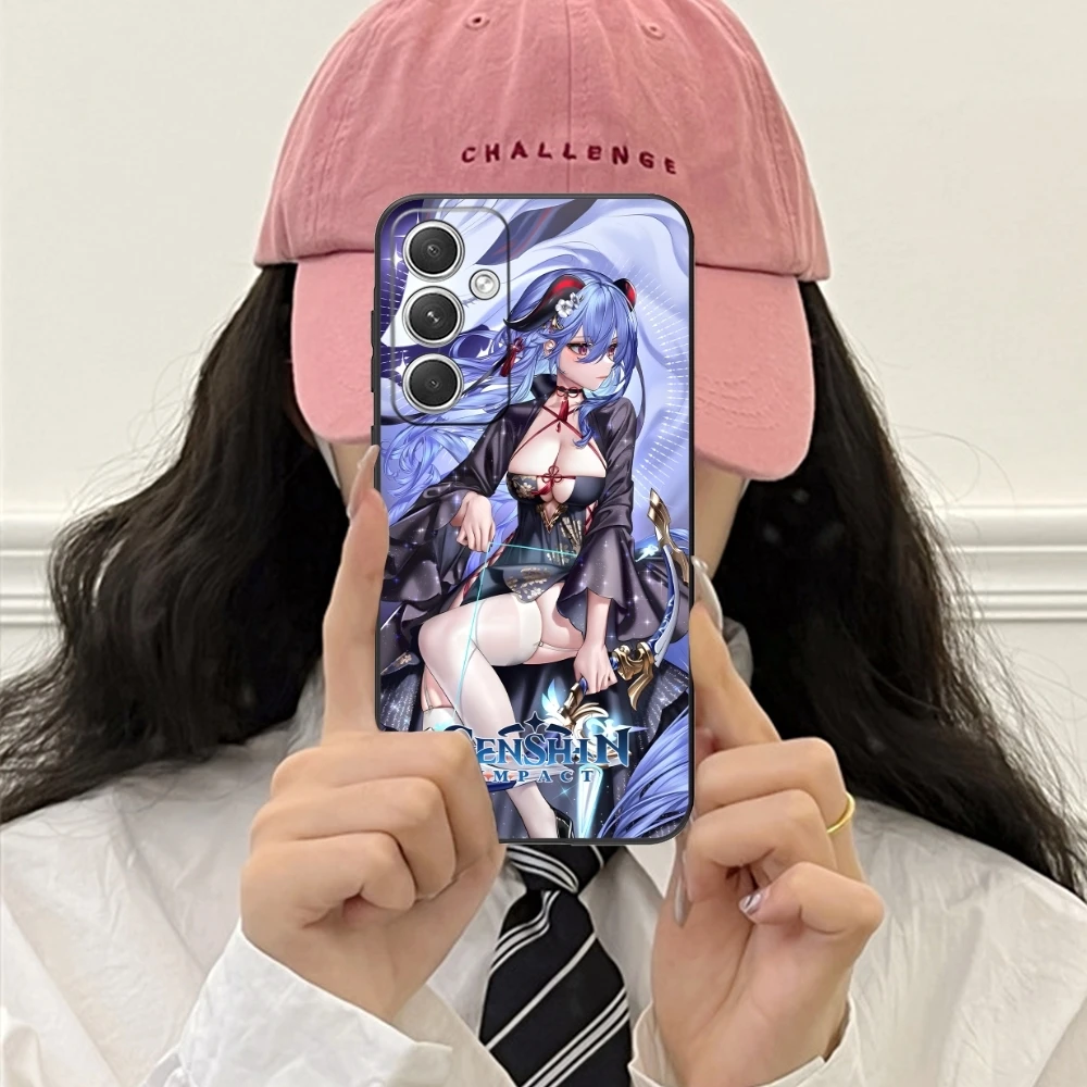 Чехол Genshin Impact Ganyu мобильный телефон для Samsung Galaxy S24 S23 S22 S21 S20 S10 S9 Plus FE Ultra Lite черный