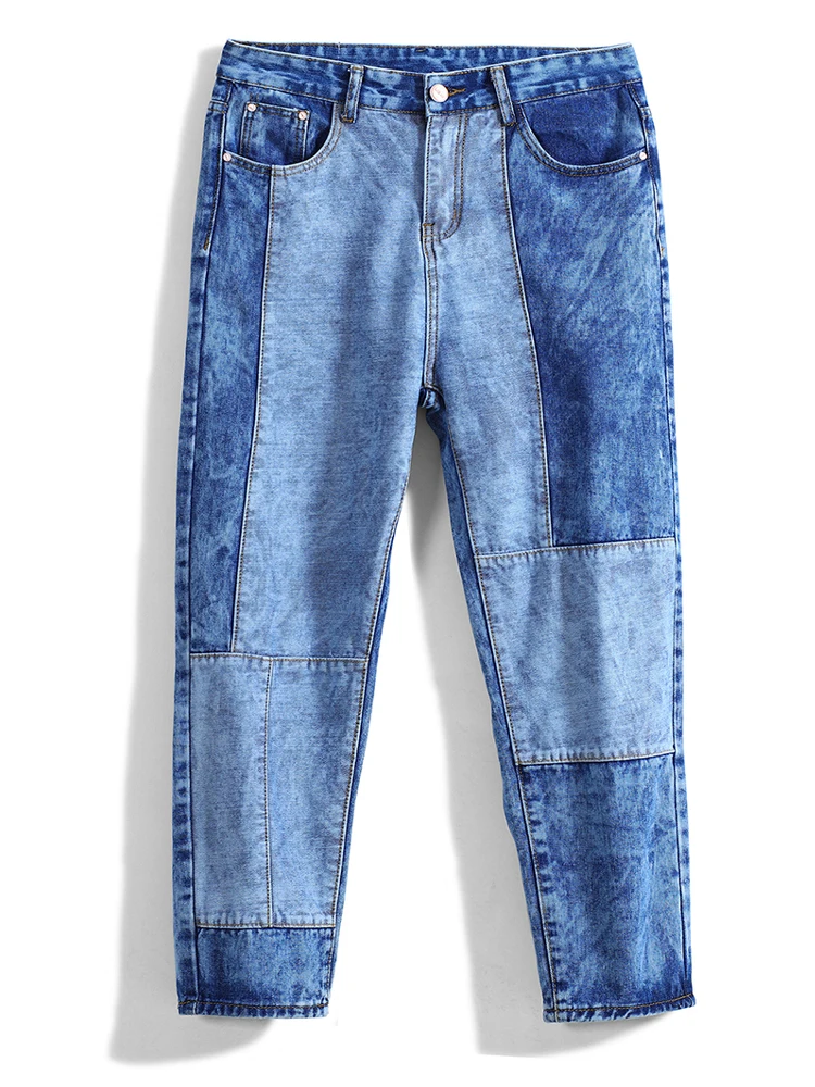 2021 Men Jeans Hip Hop Harem Jeans Men  Loose Baggy Jeans Street Style Collapse Pants Feet Denim Pants