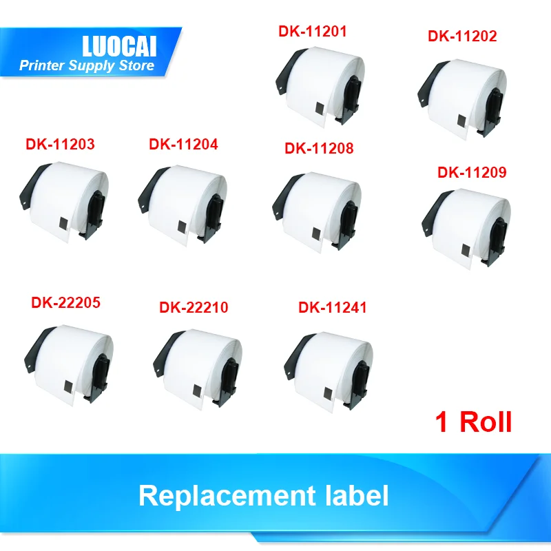 

Замена 1 рулона, совместимая с принтером для этикеток Brother, белая бумага, фото, фотография