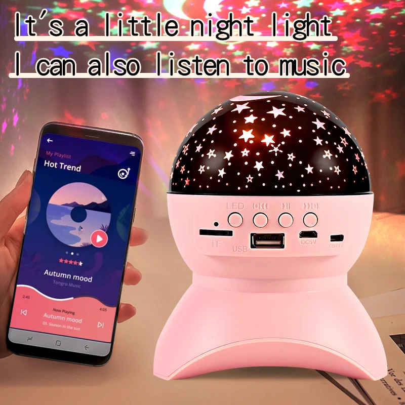 INXDOLHOM LED Projector Starry Sky Night Light Built-in Bluetooth-Speaker Lamp for Bedroom Room Decor Kids Valentine's Day gifts