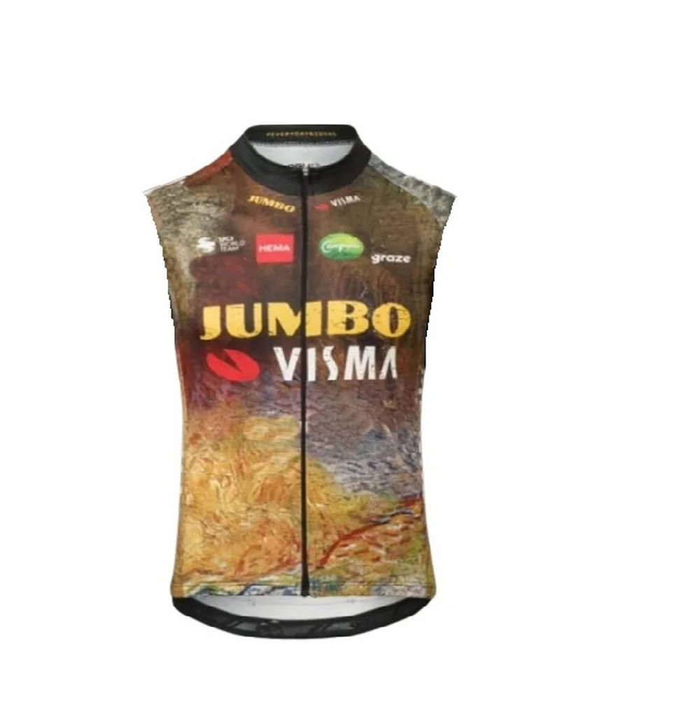 

Ветрозащитный коллекция 2022 года, Джерси JUMBO VISMA для команды, велосипедный жилет без рукавов, одежда для велоспорта