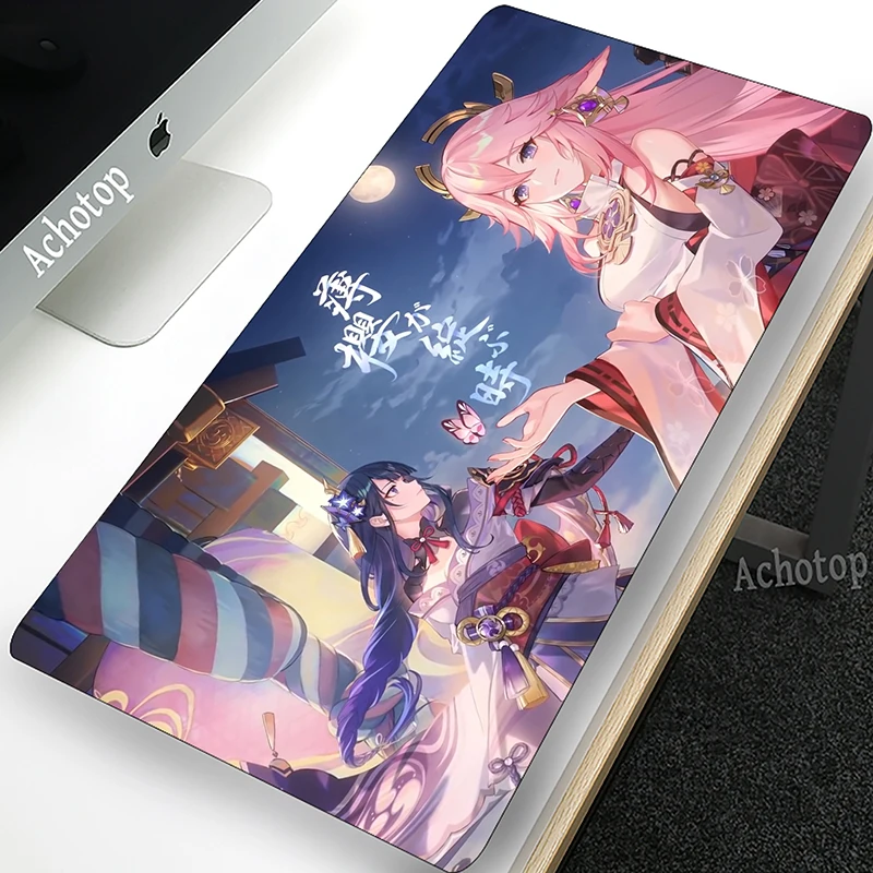 

Large Genshin Impact Mouse Pad Gaming Mousepad XXL Yae Miko Deskmat PC Gamer Anti-Slip Mouse Mat Big Keyboard Pads Table Carpet