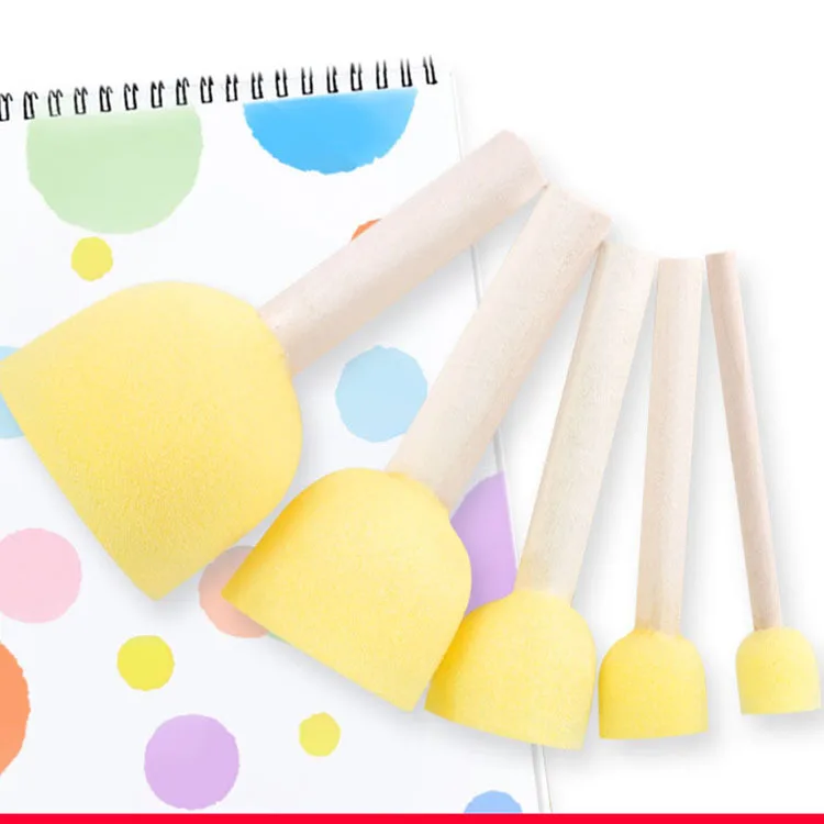 

Children'S Art Materials: Round Sponge Brush Painting, Graffiti Tools, Mushroom Head Stamp, Kindergarten Diy Rubbing