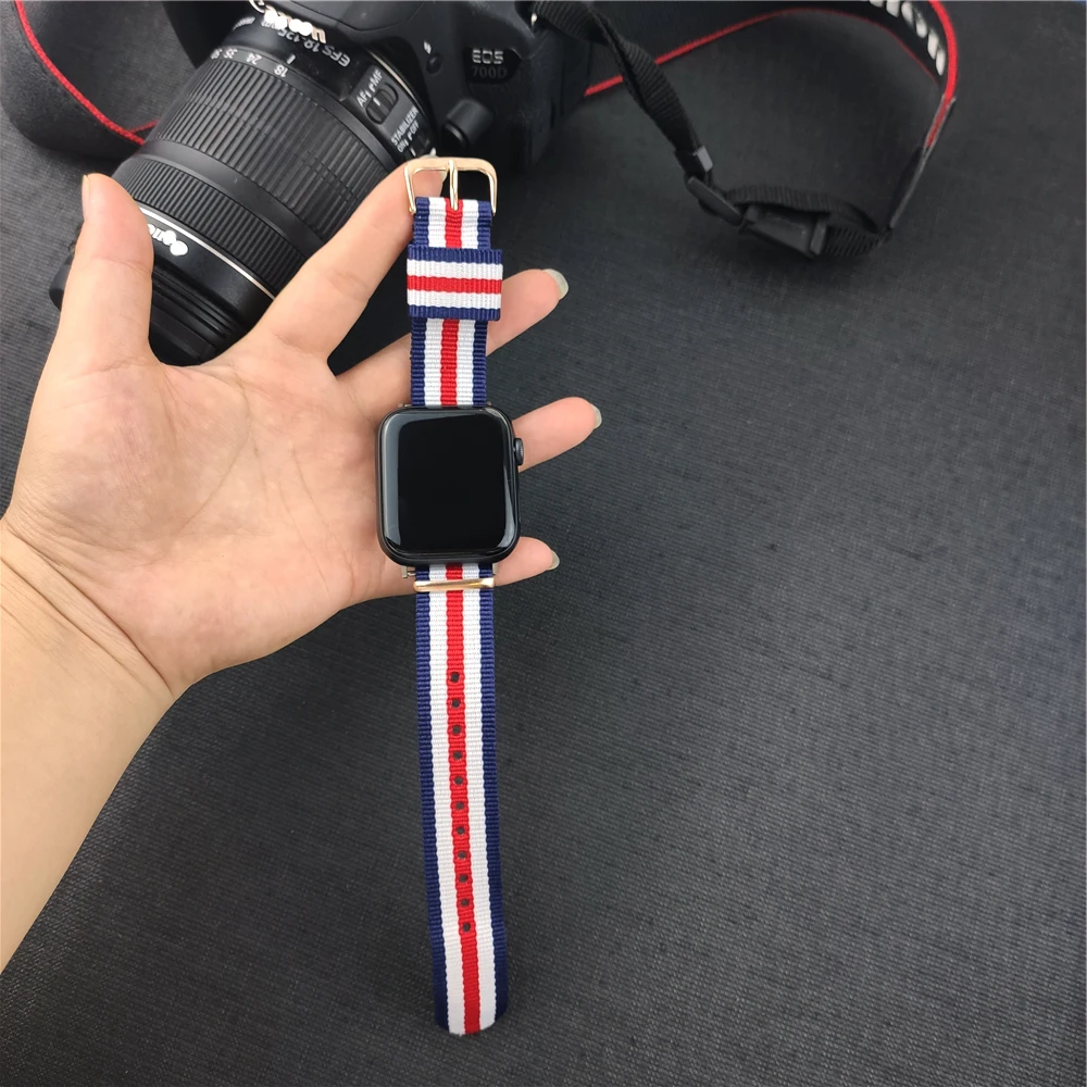 

Браслет для apple watch 7 45 мм, плетеный нейлоновый ремешок для iwatch se apple watch series 7/6/5/4/3 42 мм, 41 мм 44 мм 40 мм