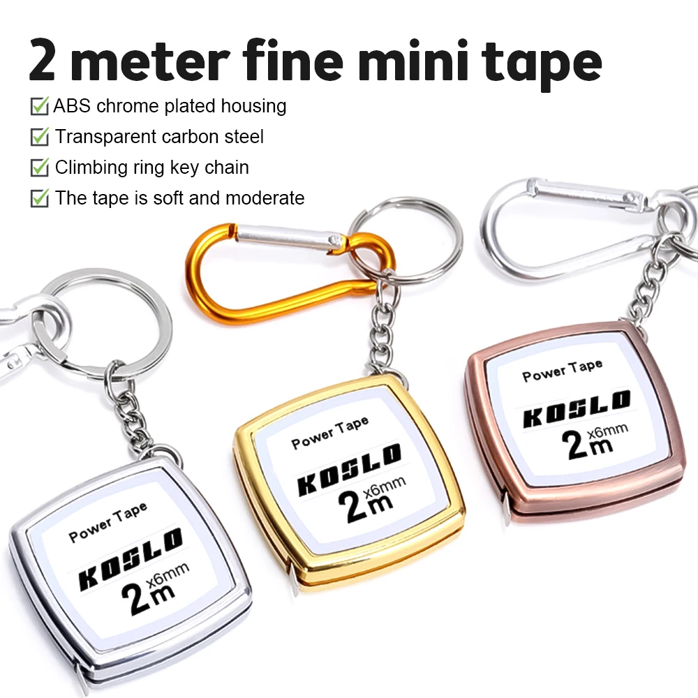 

2M Retractable Ruler Measure Tape Keychain Construction Tools Roulette Measuring Instruments Pocket Centimeter Woodworking